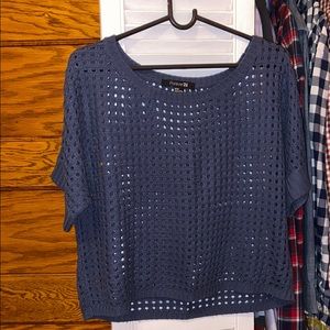 Forever 21 Perforated navy shirt